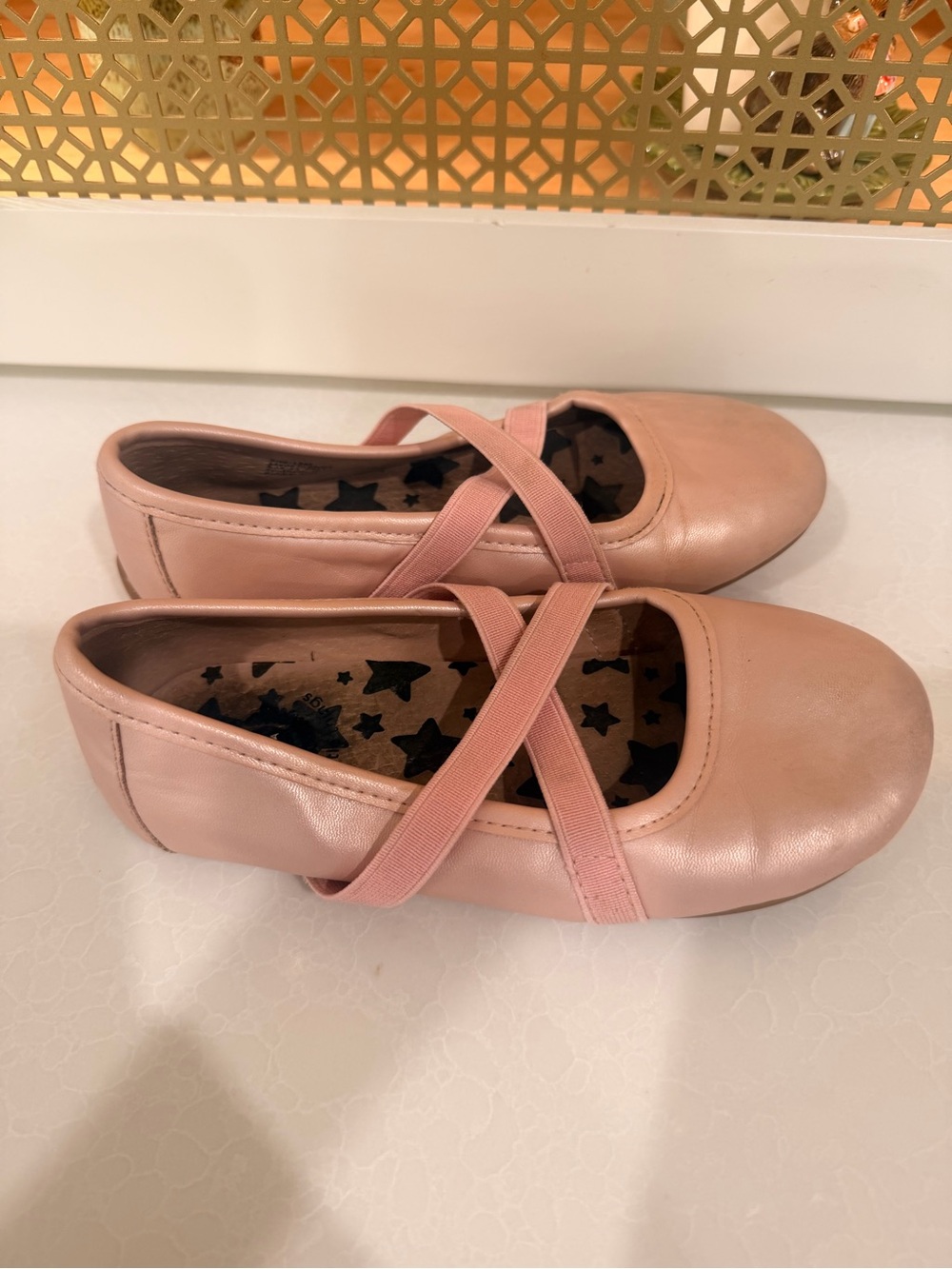 Livie & Luca Pink Leather Ballet Flats with Crisscross Straps! GUC! Size 12T - Picture 3 of 7